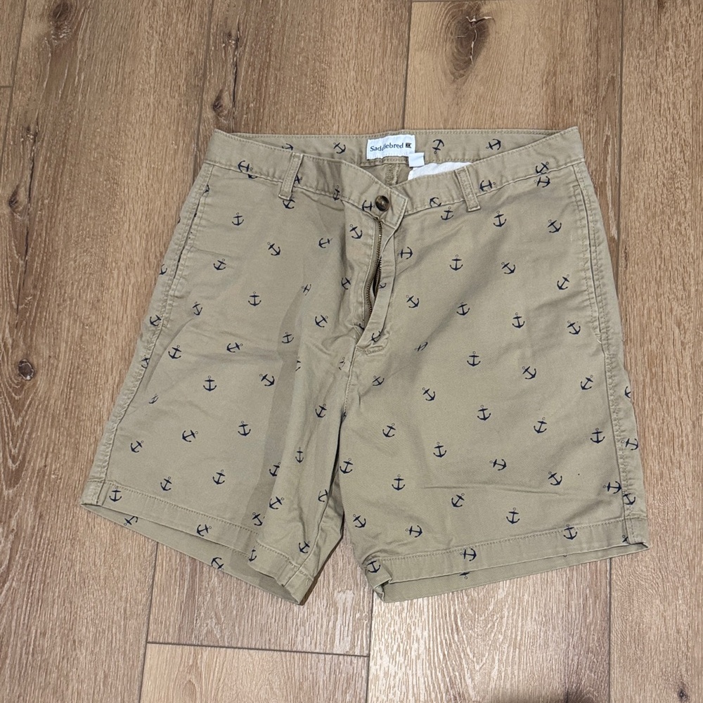 Saddlebred Tan Anchor Print Men's Shorts